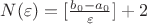 $N(\varepsilon) = [\frac{b_0 - a_0}{\varepsilon}]+2$