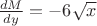 $\frac{dM}{dy}=-6 \sqrt{x}$