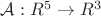 $\mathcal{A}: R^5 \to R^3 $