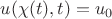 $u(\chi(t),t)=u_0$