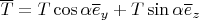 $\overline T=T\cos\alpha \overline e_y+T\sin\alpha \overline e_z$