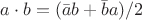 $a\cdot b=(\bar{a}b +\bar{b}a)/2$ $a\cdot b=(\bar{a}b +\bar{b}a)/2$
