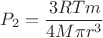 $P_2=\dfrac{3RTm}{4M\pi r^3}$