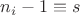 $n_i-1\equiv s$