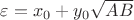 $\varepsilon=x_0+y_0\sqrt{AB}$