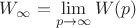 $W_{\infty}=\lim\limits_{p\to\infty}W(p)$