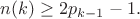 $n(k)\ge 2p_{k-1}-1.$