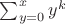 $\sum_{y = 0}^{x} y^k$ $\sum_{y = 0}^{x} y^k$