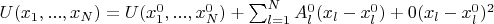 $U(x_1,...,x_N)=U(x_1^0,...,x_N^0)+ \sum_{l=1}^N A_l^0(x_l-x_l^0)+0(x_l-x_l^0)^2$