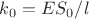 $k_0=ES_0/l$
