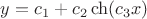 $y=c_1+c_2\ch(c_3 x)$
