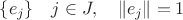 $\{e_j\}\quad j\in J,\quad\|e_j\|=1$