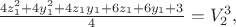 $ \[\frac{{4z_1^2  + 4y_1^2  + 4z_1 y_1  + 6z_1  + 6y_1  + 3}}{4} = V_2^3 ,\]$