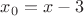 $x_0=x-3$