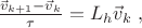 ${\vec v_{k+1}-\vec v_{k}\over\tau}=L_h\vec v_{k}\;,$