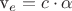 {v_{e}} = c \cdot \alpha
