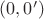 $(0,0')$