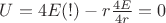 $U=4E(!)-r\frac{4E}{4r}=0$