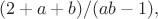 $$(2+a+b) / (ab - 1),$$