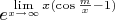 $e ^{\lim\limits_{x\to\infty}x (\cos\frac{m}{x}-1)}$