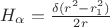 $H_{\alpha}=\frac{\delta (r^2-r_{1}^2)}{2 r}$