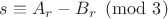 $s\equiv A_r-B_r\pmod 3$ $s\equiv A_r-B_r\pmod 3$