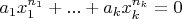 $a_1x_1^{n_1}+...+a_k x_k^{n_k}=0$