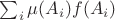 $\sum_i \mu(A_i) f(A_i)$ $\sum_i \mu(A_i) f(A_i)$