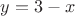 $y=3-x$