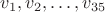 $v_1, v_2, \ldots, v_{35}$