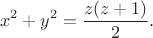 $$
x^2+y^2=\frac{z(z+1)}{2}.
$$