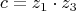 \[
c = z_1  \cdot z_3 
\]