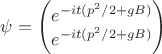 $\psi=\begin{pmatrix}e^{-it(p^2/2+gB)}\\e^{-it(p^2/2+gB)}\end{pmatrix}$