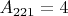 $A_{221}=4$