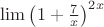 $\lim\left(1+\frac{7}{x}\right)^{2x}$