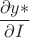 $\dfrac{\partial y*}{\partial I}$