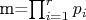 m=\prod_{i=1}^{r}{p_i}}