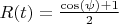 $R(t)=\frac{\mathrm{\cos}\left( \psi\right) +1}{2}$