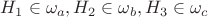$H_1 \in \omega _a, H_2 \in \omega _b, H_3 \in \omega_c$