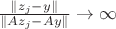 $\frac {\|z_j-y\|}{\|Az_j-Ay\|} \to \infty$