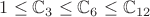 $1 \leq \mathbb C_3 \leq \mathbb C_6 \leq \mathbb C_{12}$