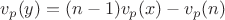 $v_p(y)=(n-1)v_p(x)-v_p(n)$