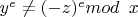 $y^e \neq (-z)^e mod\verb