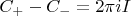 $C_+-C_-=2\pi iI$
