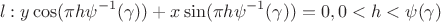 $$
l:y\cos (\pi h\psi ^{ - 1} (\gamma )) + x\sin (\pi h\psi ^{ - 1} (\gamma )) = 0,0 < h < \psi (\gamma )
$$