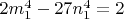 $2m_1^4 - 27n_1^4 = 2$