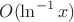 $O(\ln ^{-1}x)$