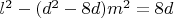 $l^2-(d^2-8d)m^2=8d$