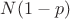 $N(1-p)$ $N(1-p)$
