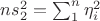 $ns_2^2 = \sum_1^n \eta_i^2$